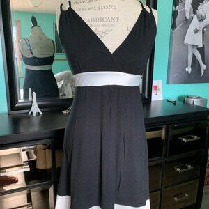 Express black & white block color dress